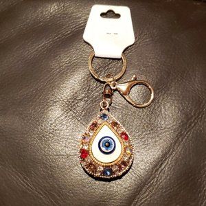 Studded Evil Eye Keychain NWT